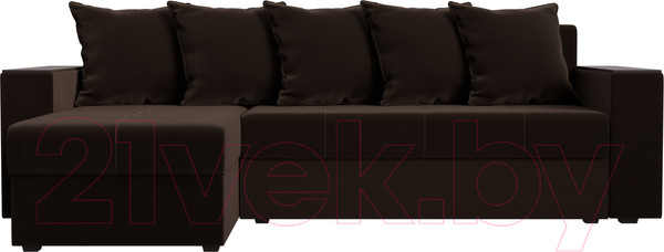 Изображение товара Диван угловой Лига Диванов Дубай лайт левый (микровельвет коричневый)