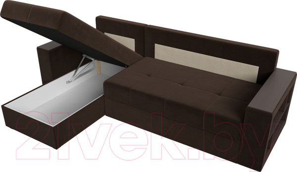Изображение товара Диван угловой Лига Диванов Дубай лайт левый (микровельвет коричневый)