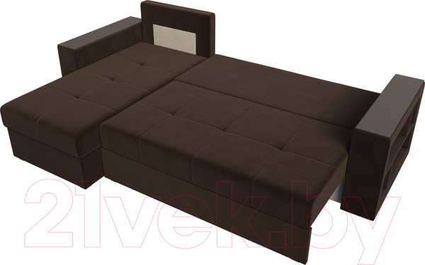 Изображение товара Диван угловой Лига Диванов Дубай лайт левый (микровельвет коричневый)