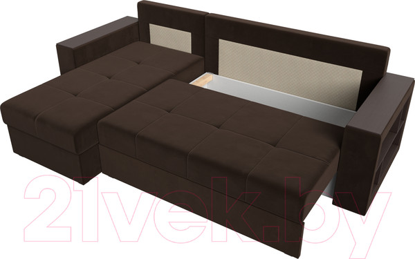 Изображение товара Диван угловой Лига Диванов Дубай лайт левый (микровельвет коричневый)
