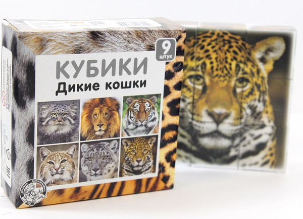 Изображение товара Развивающий игровой набор Десятое королевство Кубики Дикие кошки / 00721