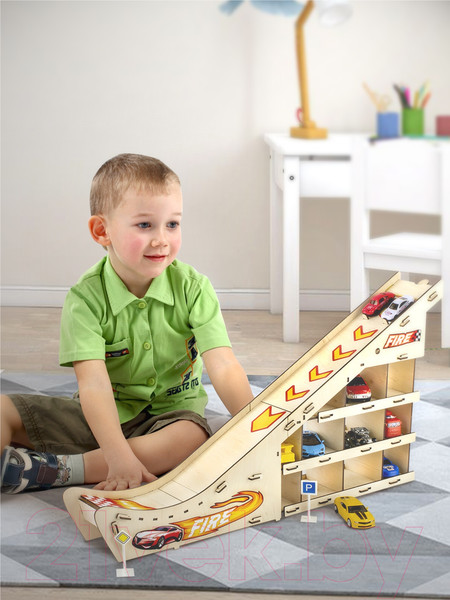 Изображение товара Паркинг игрушечный Woody Трамплин Чемпион / 03847