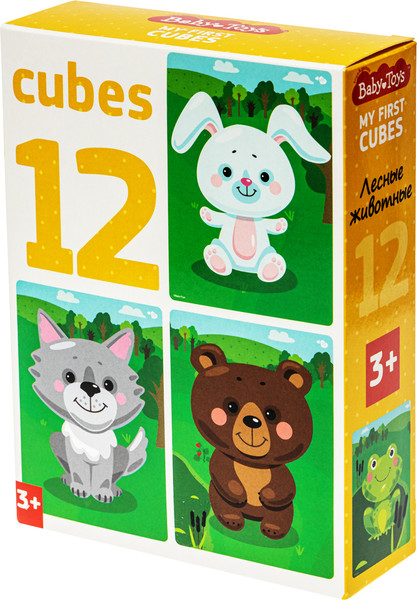 Изображение товара Развивающий игровой набор Baby Toys Кубики Лесные животные / 03538