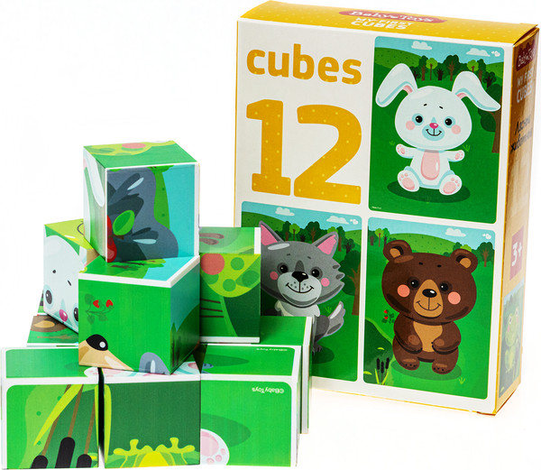 Изображение товара Развивающий игровой набор Baby Toys Кубики Лесные животные / 03538
