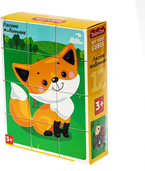 Изображение товара Развивающий игровой набор Baby Toys Кубики Лесные животные / 03538