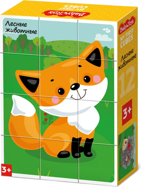 Изображение товара Развивающий игровой набор Baby Toys Кубики Лесные животные / 03538