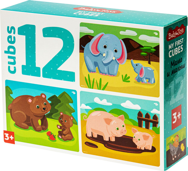 Изображение товара Развивающий игровой набор Baby Toys Кубики Мама и малыш / 03537