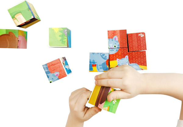 Изображение товара Развивающий игровой набор Baby Toys Кубики Мама и малыш / 03537