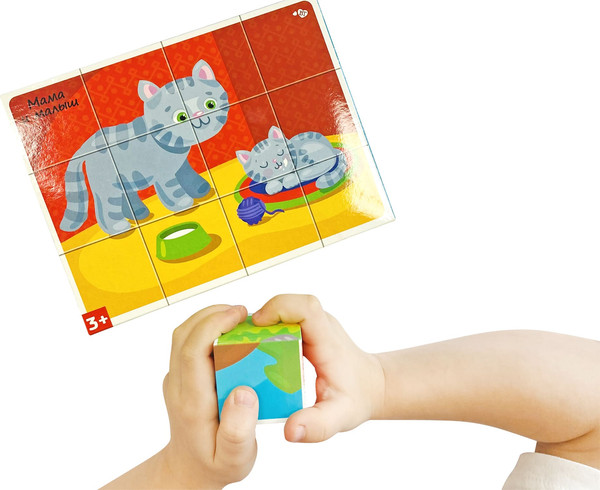 Изображение товара Развивающий игровой набор Baby Toys Кубики Мама и малыш / 03537