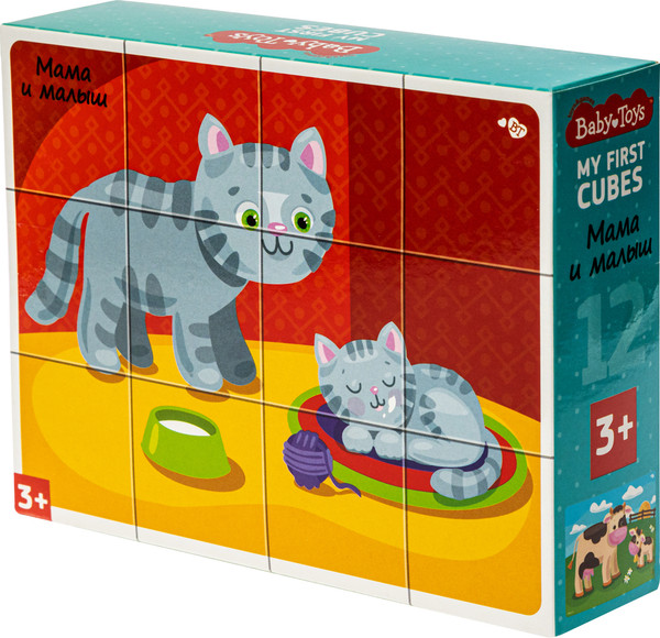 Изображение товара Развивающий игровой набор Baby Toys Кубики Мама и малыш / 03537