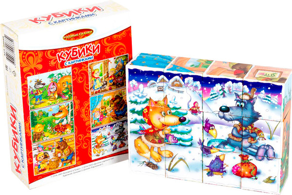 Изображение товара Развивающая игра Десятое королевство Кубики с картинками Родные сказки / 00668