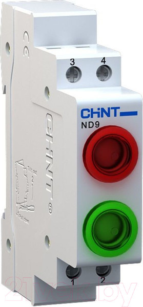 Изображение товара Лампа сигнальная Chint ND9-2/gr / 594138 (зеленый/красный)