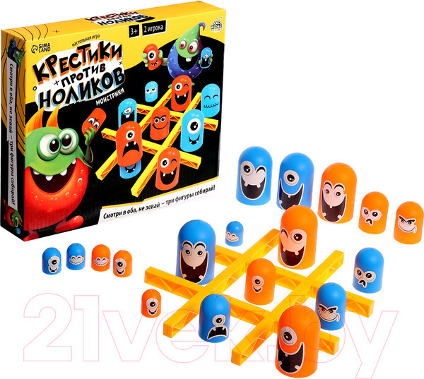 Изображение товара Настольная игра Лас Играс Крестики против ноликов Монстрики / 4072458