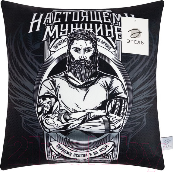 Изображение товара Подушка декоративная Этель Настоящему мужчине / 9101174 (40x40, велюр)