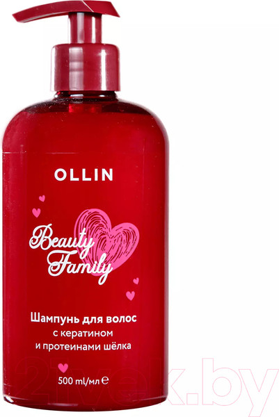 Изображение товара Шампунь для волос Ollin Beauty Family С кератином и протеинами шелка (500мл)