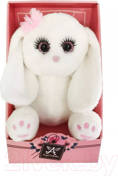 Изображение товара Мягкая игрушка Angel Collection Зайка Глазастик с цветком / 682129