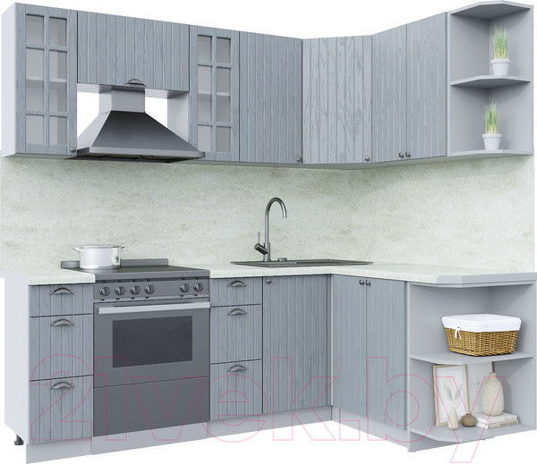 Изображение товара Кухонный гарнитур Интерлиния Берес 1.5x2.2 правая (дуб серый/опал светлый)