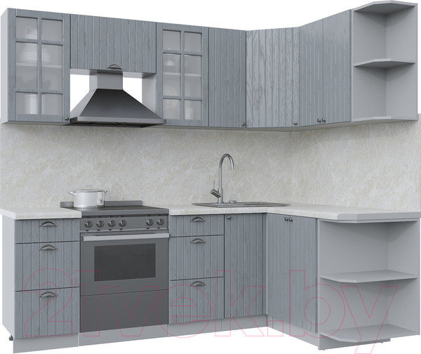 Изображение товара Кухонный гарнитур Интерлиния Берес 1.5x2.3 правая (дуб серый/опал светлый)