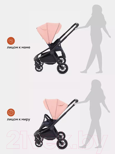 Изображение товара Детская универсальная коляска Rant Energy Basic 3 в 1 / RA092 (коралловый)