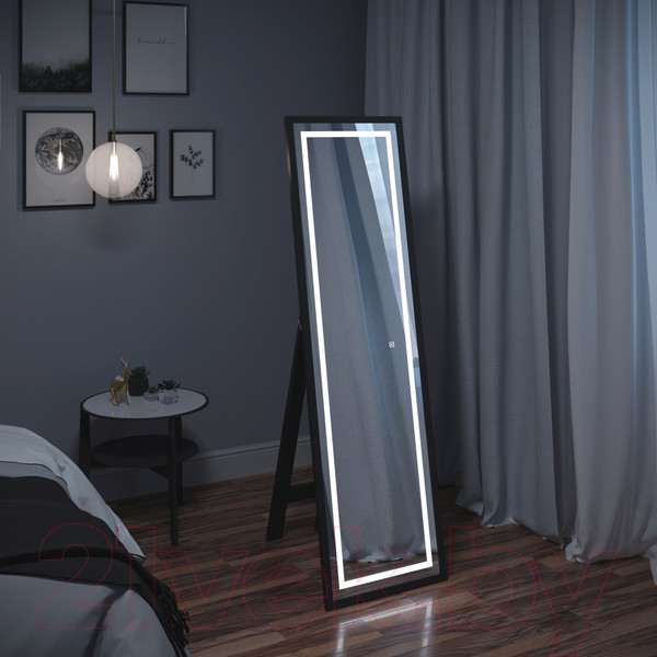 Изображение товара Зеркало Континент Norden Black Led 49x165 (напольное)