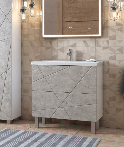 Изображение товара Тумба под умывальник Vigo Geometry 800-0-2 (бетон)