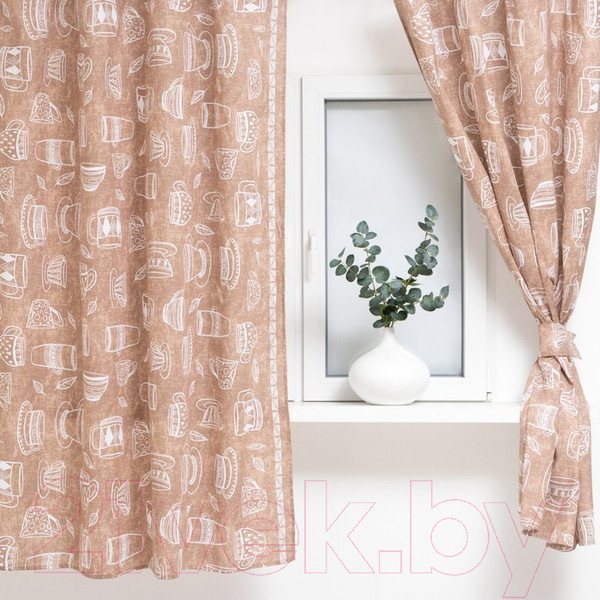 Изображение товара Комплект штор Доляна Cup of tea / 4682767 (150x180)