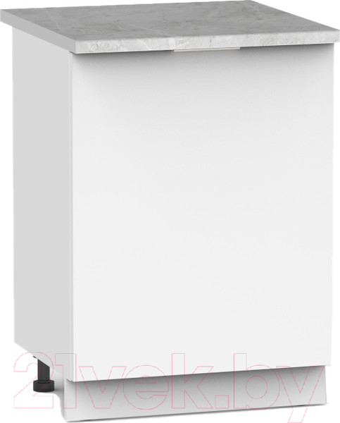 Изображение товара Шкаф-стол кухонный Интермебель Микс Топ ШСР 850-1-500 (белый премиум/мрамор лацио светлый)