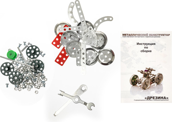 Изображение товара Конструктор Десятое королевство Металлический с подвижными деталями Дрезина / 02031