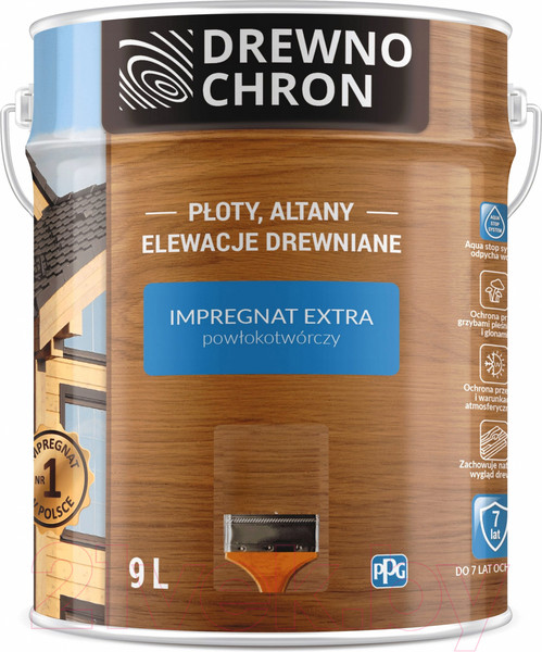 Изображение товара Пропитка для дерева Drewnochron Пленкообразующая (9л, кедр)