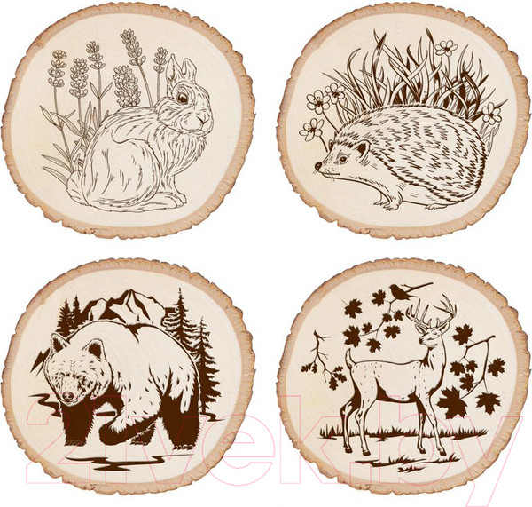 Изображение товара Набор для выжигания Десятое королевство На спиле дерева / 04129