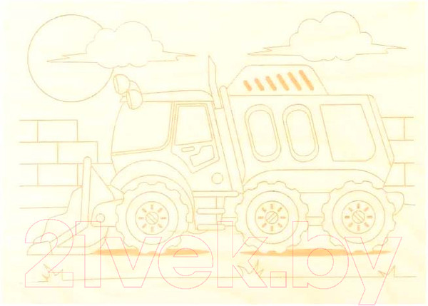 Изображение товара Набор для выжигания Десятое королевство Выжигание. Доски для выжигания Спецтехника / 04162 (10шт)