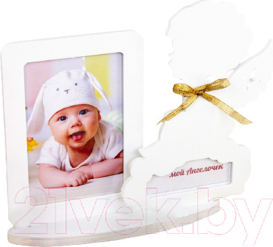 Изображение товара Рамка Woody Ангелочек с именем / 05605