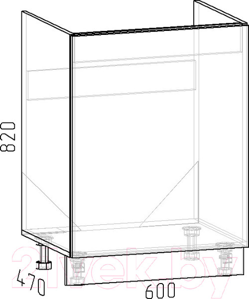 Изображение товара Шкаф под мойку Интермебель Микс Топ ШСРМ 850-2-600 без столешницы (сумеречный голубой)
