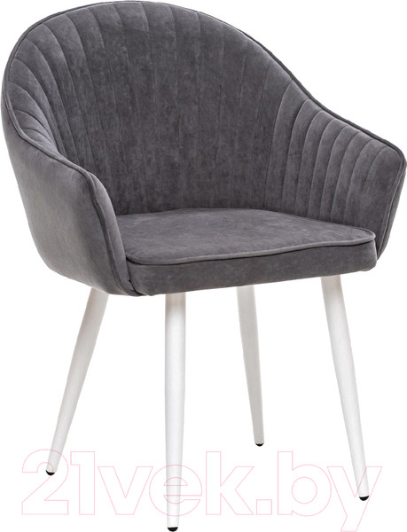 Изображение товара Стул Импэкс Leset Вайд с подлокотниками (белый/велюр графит)