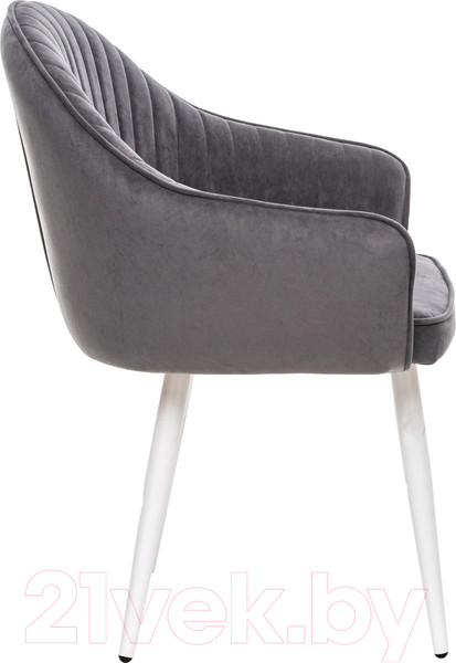 Изображение товара Стул Импэкс Leset Вайд с подлокотниками (белый/велюр графит)