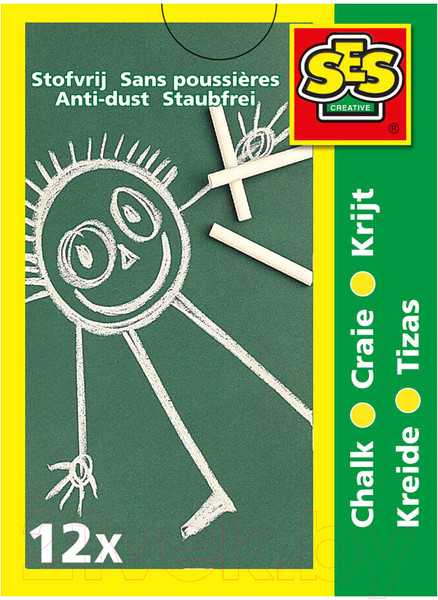 Изображение товара Набор мела канцелярского SES Creative 00200 (12шт, белый)