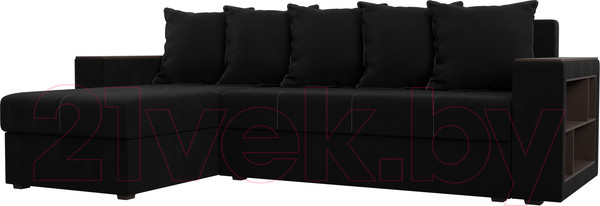 Изображение товара Диван угловой Лига Диванов Дубай лайт левый (микровельвет черный)