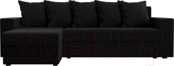 Изображение товара Диван угловой Лига Диванов Дубай лайт левый (микровельвет черный)