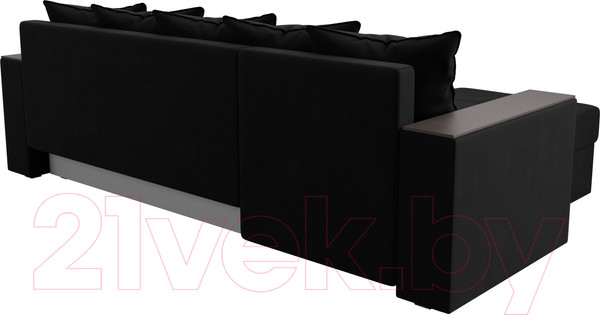 Изображение товара Диван угловой Лига Диванов Дубай лайт левый (микровельвет черный)
