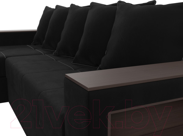 Изображение товара Диван угловой Лига Диванов Дубай лайт левый (микровельвет черный)