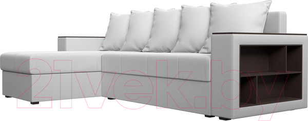 Изображение товара Диван угловой Лига Диванов Дубай лайт левый (экокожа белый)