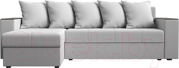 Изображение товара Диван угловой Лига Диванов Дубай лайт левый (экокожа белый)