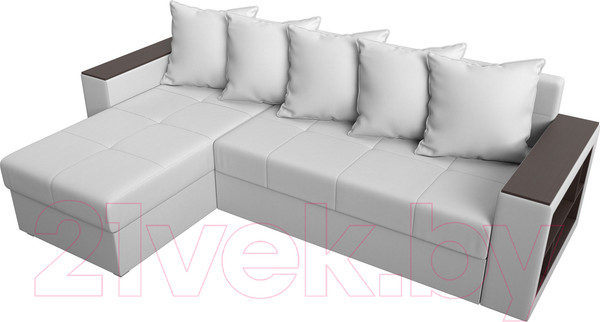 Изображение товара Диван угловой Лига Диванов Дубай лайт левый (экокожа белый)