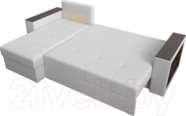 Изображение товара Диван угловой Лига Диванов Дубай лайт левый (экокожа белый)