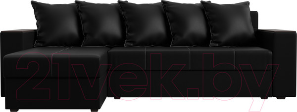 Изображение товара Диван угловой Лига Диванов Дубай лайт левый (экокожа черный)