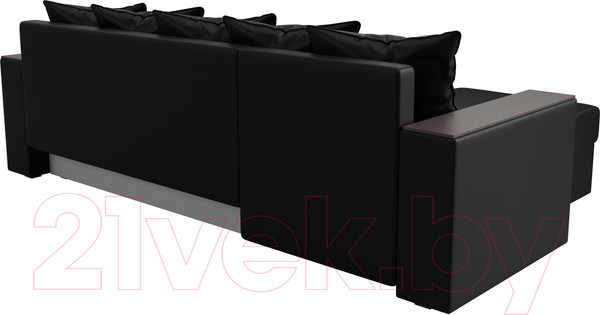 Изображение товара Диван угловой Лига Диванов Дубай лайт левый (экокожа черный)