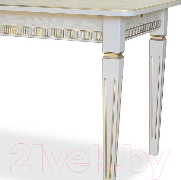 Изображение товара Обеденный стол Мебелик Васко В 87Н (слоновая кость/золото)