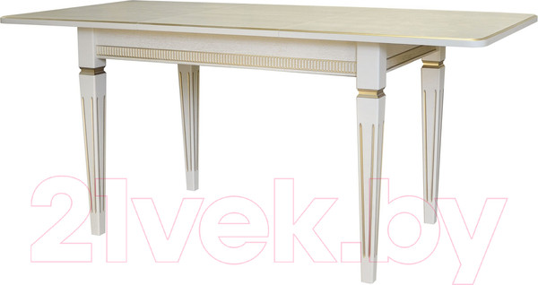 Изображение товара Обеденный стол Мебелик Васко В 87Н (слоновая кость/золото)