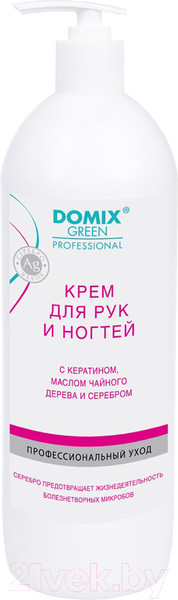 Изображение товара Крем для рук Domix Green С кератином маслом чайного дерева и серебром (1л)