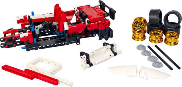 Изображение товара Конструктор инерционный Bondibon Гоночная машина / ВВ5682 (591эл, белый/красный)